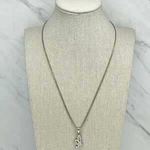 Claires Silver Tone Rhinestone A Initial Monogram Letter Pendant Necklace